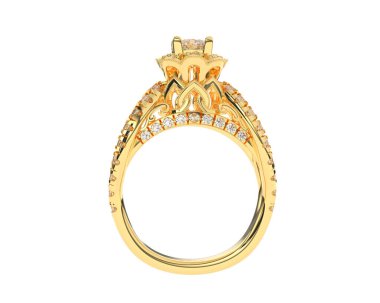 Güzel nişan yüzüğü arka planda izole edildi. 