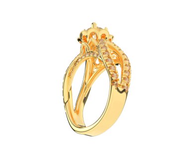 Güzel nişan yüzüğü arka planda izole edildi. 