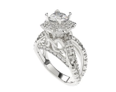 Güzel nişan yüzüğü arka planda izole edildi. 