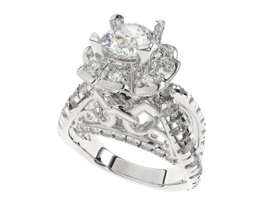 Güzel nişan yüzüğü arka planda izole edildi. 