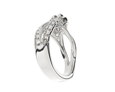 Güzel nişan yüzüğü arka planda izole edildi. 