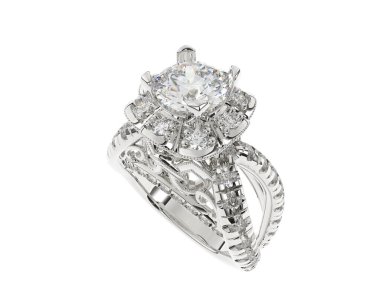 Güzel nişan yüzüğü arka planda izole edildi. 