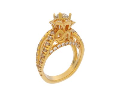 Güzel nişan yüzüğü arka planda izole edildi. 