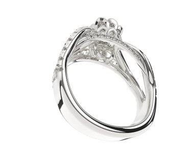 Güzel nişan yüzüğü arka planda izole edildi. 