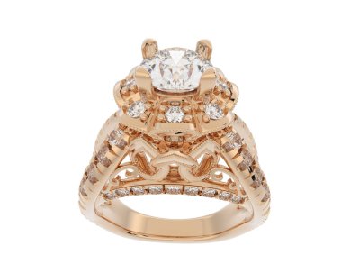 Güzel nişan yüzüğü arka planda izole edildi. 