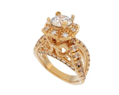 Güzel nişan yüzüğü arka planda izole edildi. 