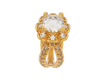 Güzel nişan yüzüğü arka planda izole edildi. 