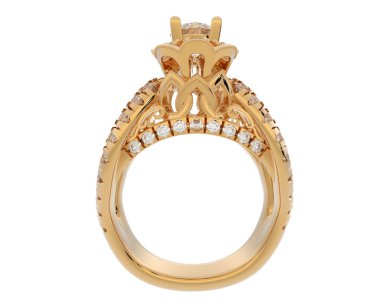 Güzel nişan yüzüğü arka planda izole edildi. 