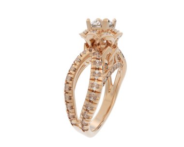 Güzel nişan yüzüğü arka planda izole edildi. 