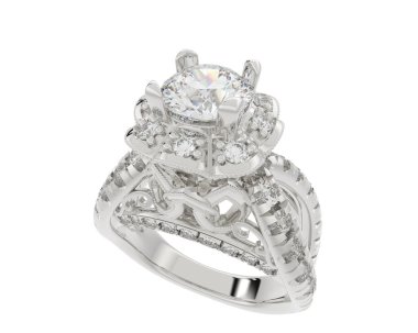 Güzel nişan yüzüğü arka planda izole edildi. 