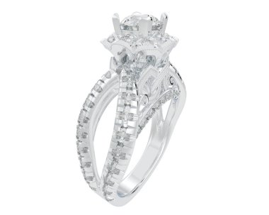 Güzel nişan yüzüğü arka planda izole edildi. 