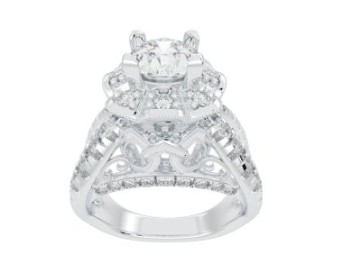 Güzel nişan yüzüğü arka planda izole edildi. 