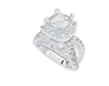 Güzel nişan yüzüğü arka planda izole edildi. 