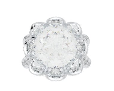 Güzel nişan yüzüğü arka planda izole edildi. 