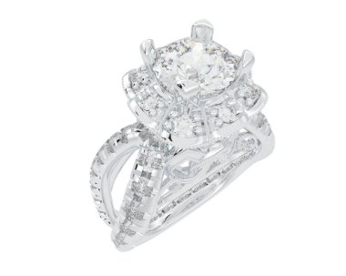 Güzel nişan yüzüğü arka planda izole edildi. 