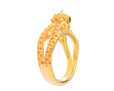 Güzel nişan yüzüğü arka planda izole edildi. 