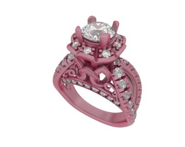 Güzel nişan yüzüğü arka planda izole edildi. 