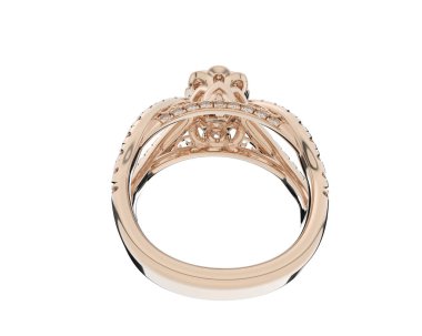 Güzel nişan yüzüğü arka planda izole edildi. 