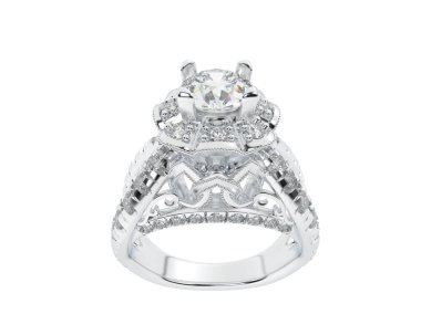 Güzel nişan yüzüğü arka planda izole edildi. 