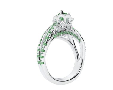 Güzel nişan yüzüğü arka planda izole edildi. 