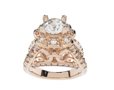 Güzel nişan yüzüğü arka planda izole edildi. 