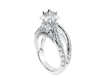 Güzel nişan yüzüğü arka planda izole edildi. 