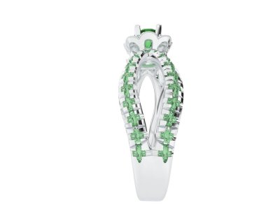 Güzel nişan yüzüğü arka planda izole edildi. 