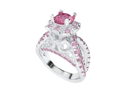 Güzel nişan yüzüğü arka planda izole edildi. 