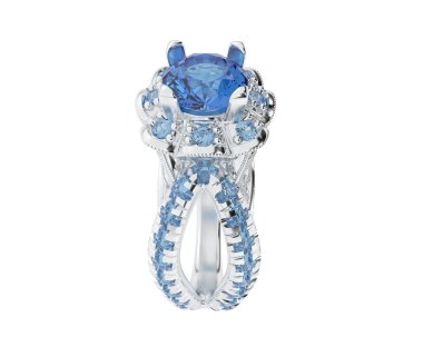 Güzel nişan yüzüğü arka planda izole edildi. 