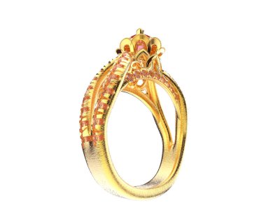 Güzel nişan yüzüğü arka planda izole edildi. 