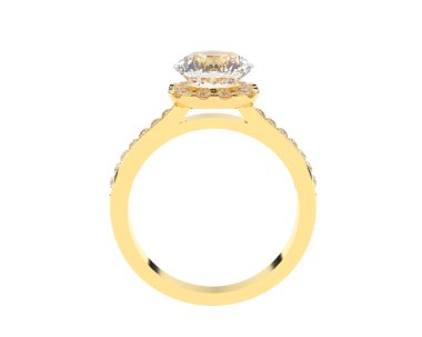 Güzel nişan yüzüğü arka planda izole edildi. 