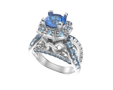 Güzel nişan yüzüğü arka planda izole edildi. 