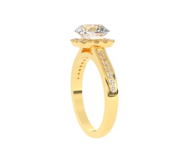 Güzel nişan yüzüğü arka planda izole edildi. 