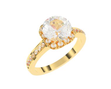 Güzel nişan yüzüğü arka planda izole edildi. 