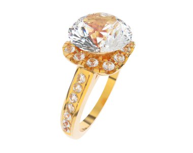 Güzel nişan yüzüğü arka planda izole edildi. 