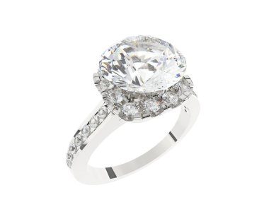 Güzel nişan yüzüğü arka planda izole edildi. 