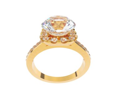 Güzel nişan yüzüğü arka planda izole edildi. 