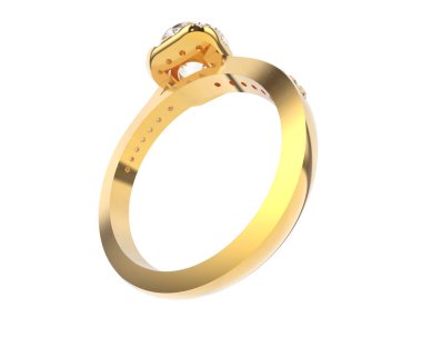 Güzel nişan yüzüğü arka planda izole edildi. 