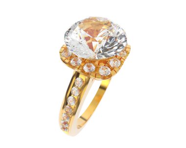 Güzel nişan yüzüğü arka planda izole edildi. 