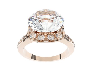 Güzel nişan yüzüğü arka planda izole edildi. 