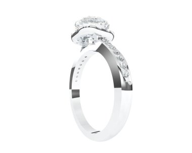 Güzel nişan yüzüğü arka planda izole edildi. 