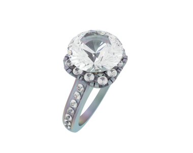 Güzel nişan yüzüğü arka planda izole edildi. 