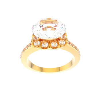 Güzel nişan yüzüğü arka planda izole edildi. 