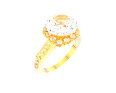 Güzel nişan yüzüğü arka planda izole edildi. 