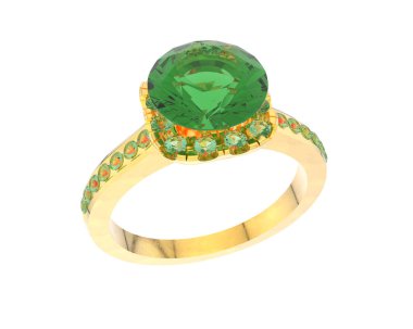 Güzel nişan yüzüğü arka planda izole edildi. 