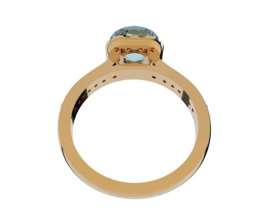 Güzel nişan yüzüğü arka planda izole edildi. 