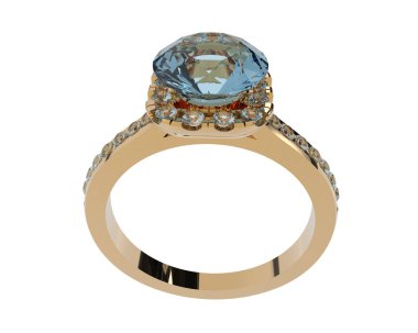 Güzel nişan yüzüğü arka planda izole edildi. 