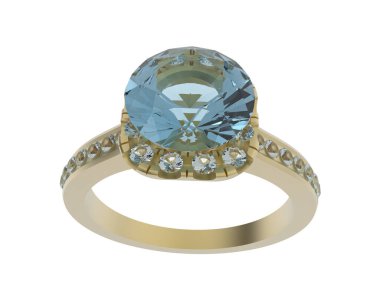 Güzel nişan yüzüğü arka planda izole edildi. 