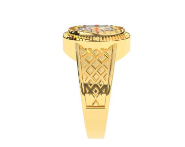 Güzel nişan yüzüğü arka planda izole edildi. 