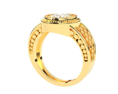 Güzel nişan yüzüğü arka planda izole edildi. 